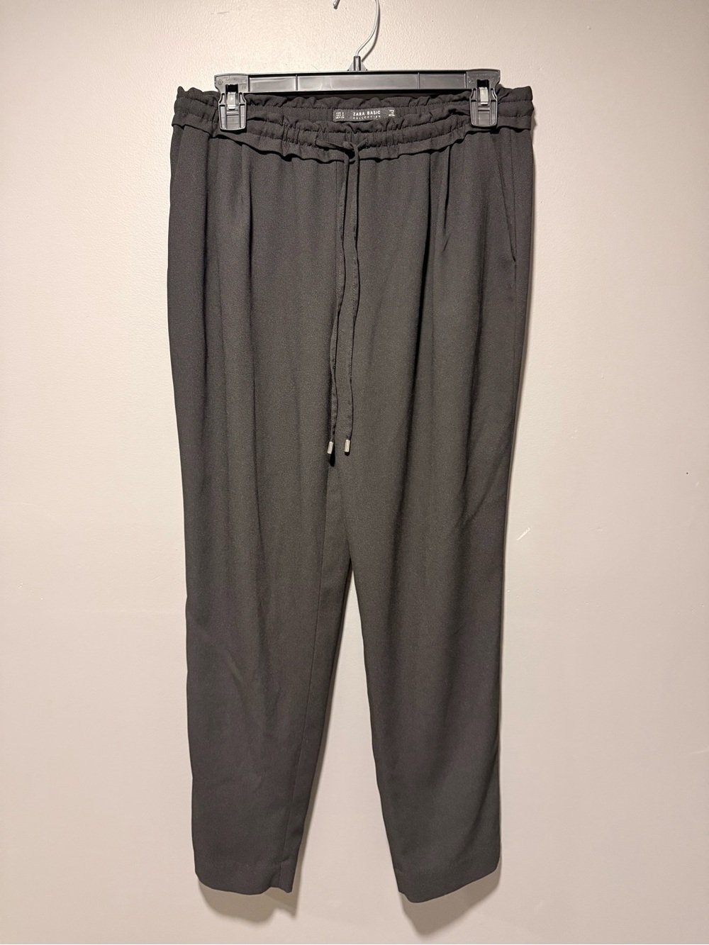 Zara Black Drawstring Jogger Trousers
